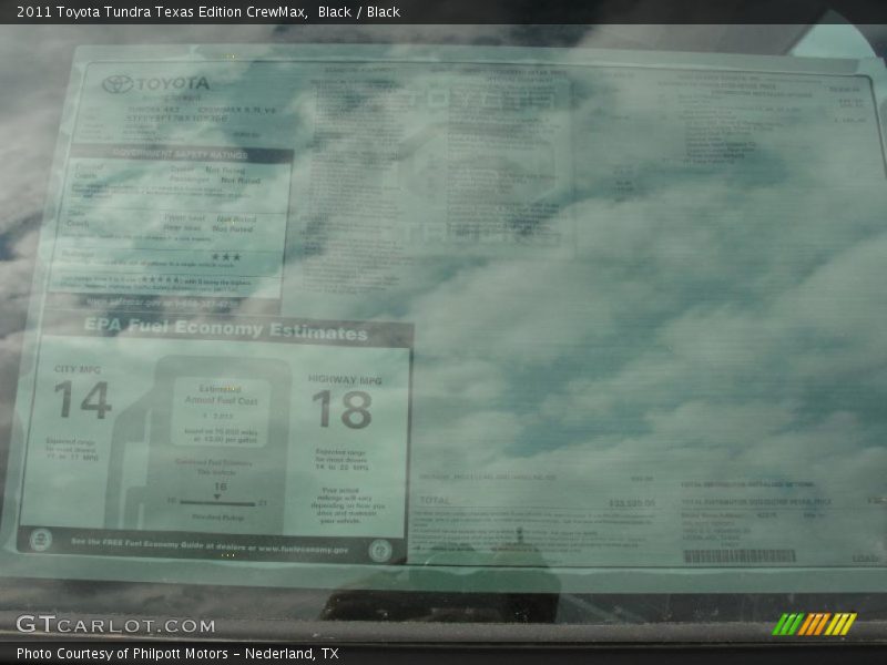 Black / Black 2011 Toyota Tundra Texas Edition CrewMax