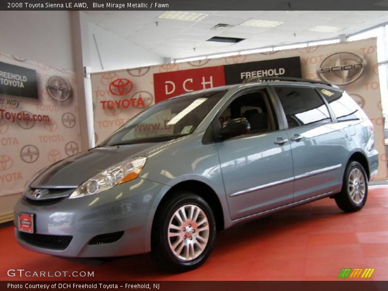 Blue Mirage Metallic / Fawn 2008 Toyota Sienna LE AWD