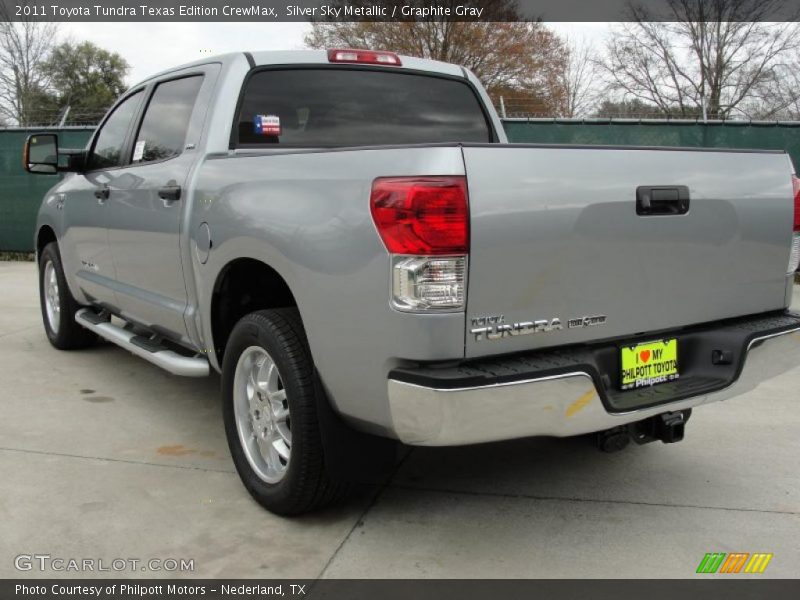Silver Sky Metallic / Graphite Gray 2011 Toyota Tundra Texas Edition CrewMax