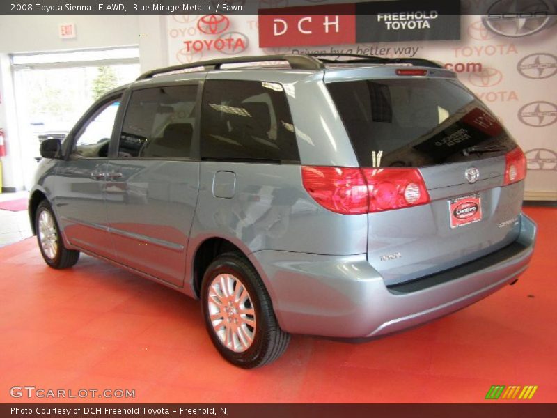 Blue Mirage Metallic / Fawn 2008 Toyota Sienna LE AWD