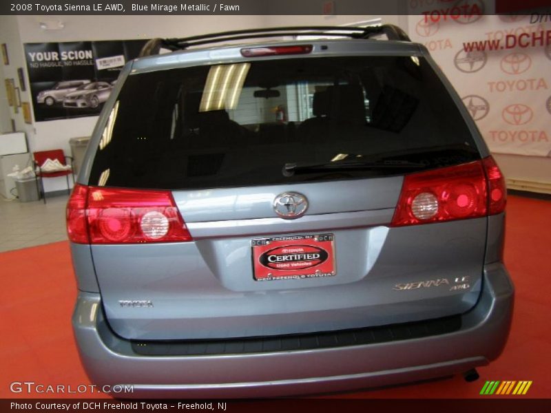 Blue Mirage Metallic / Fawn 2008 Toyota Sienna LE AWD