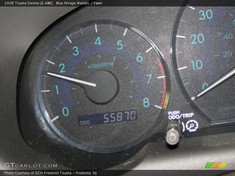 Blue Mirage Metallic / Fawn 2008 Toyota Sienna LE AWD