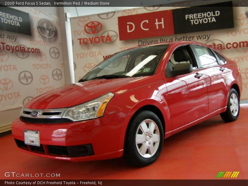 Vermillion Red / Medium Stone 2008 Ford Focus S Sedan