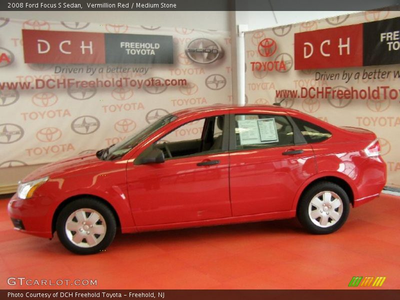 Vermillion Red / Medium Stone 2008 Ford Focus S Sedan