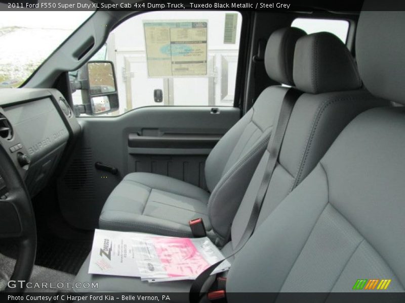  2011 F550 Super Duty XL Super Cab 4x4 Dump Truck Steel Grey Interior