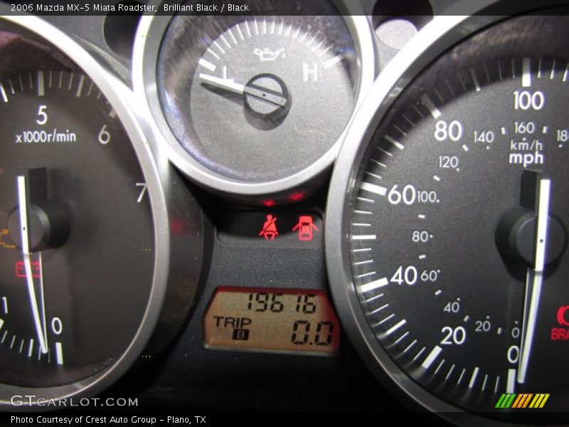 Brilliant Black / Black 2006 Mazda MX-5 Miata Roadster
