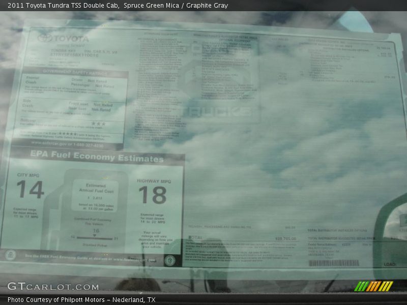  2011 Tundra TSS Double Cab Window Sticker