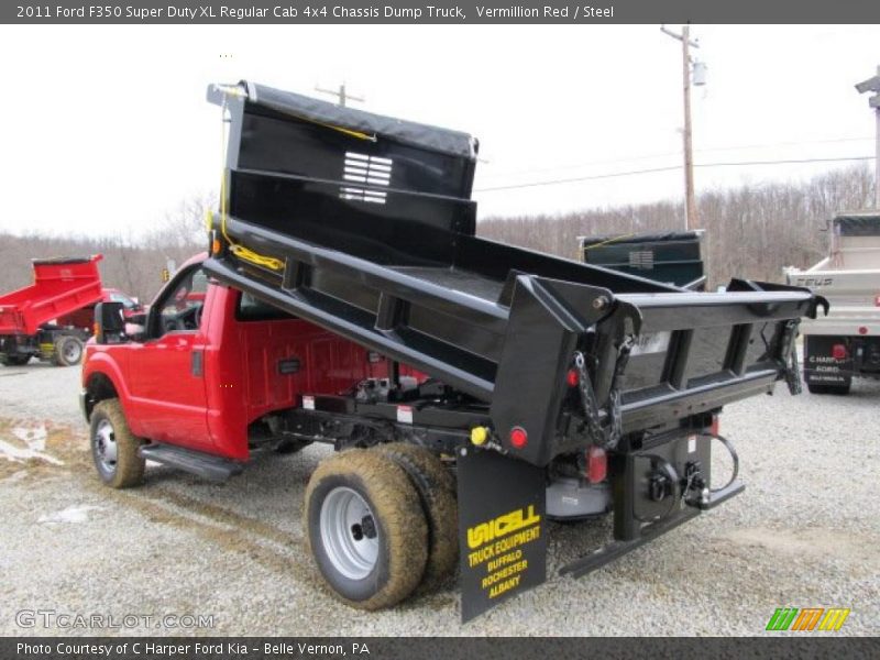 Vermillion Red / Steel 2011 Ford F350 Super Duty XL Regular Cab 4x4 Chassis Dump Truck