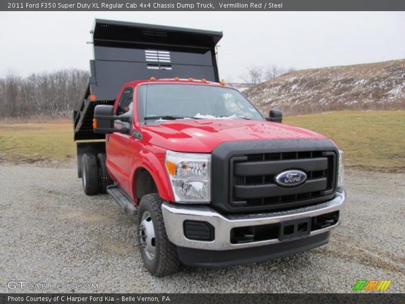  2011 F350 Super Duty XL Regular Cab 4x4 Chassis Dump Truck Vermillion Red