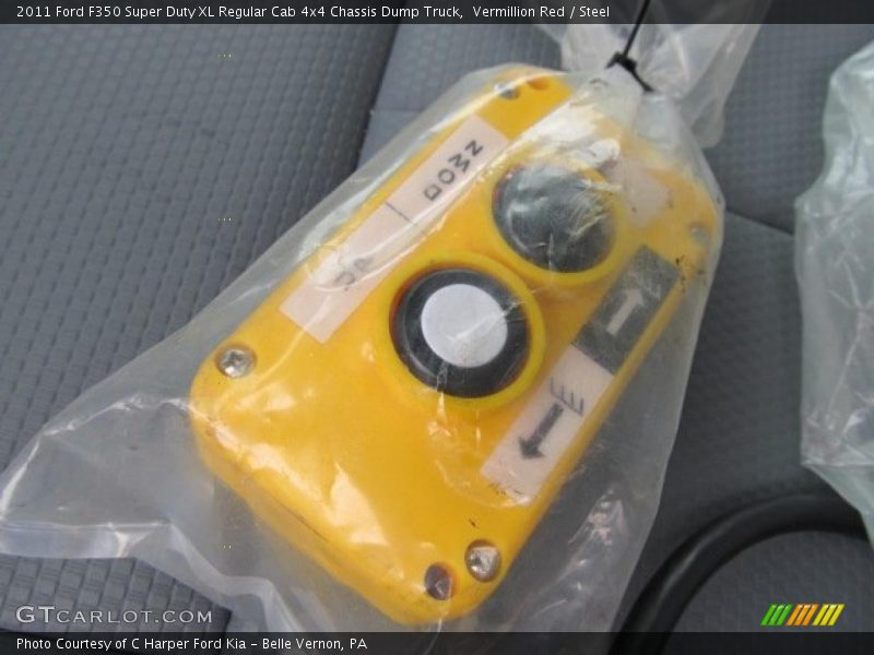 Vermillion Red / Steel 2011 Ford F350 Super Duty XL Regular Cab 4x4 Chassis Dump Truck