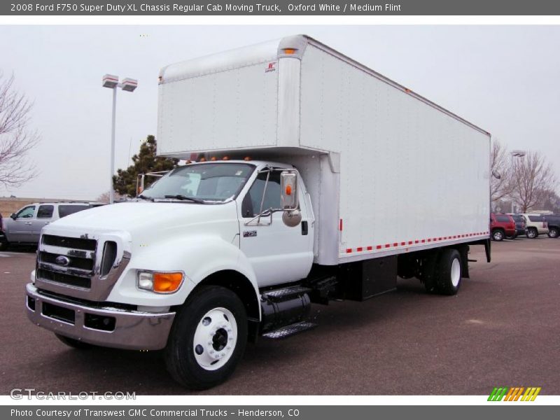Front 3/4 View of 2008 F750 Super Duty XL Chassis Regular Cab Moving Truck