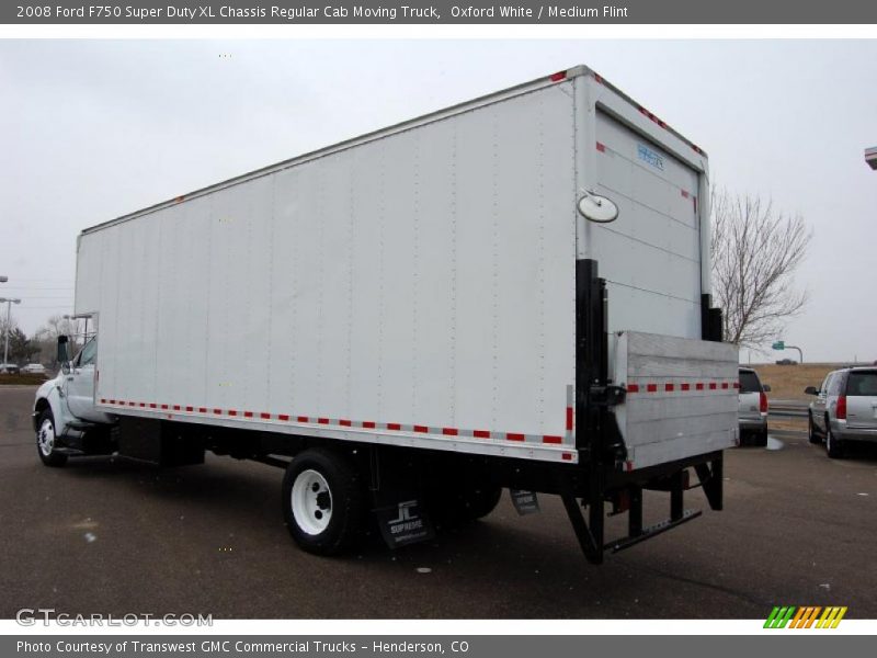 Oxford White / Medium Flint 2008 Ford F750 Super Duty XL Chassis Regular Cab Moving Truck