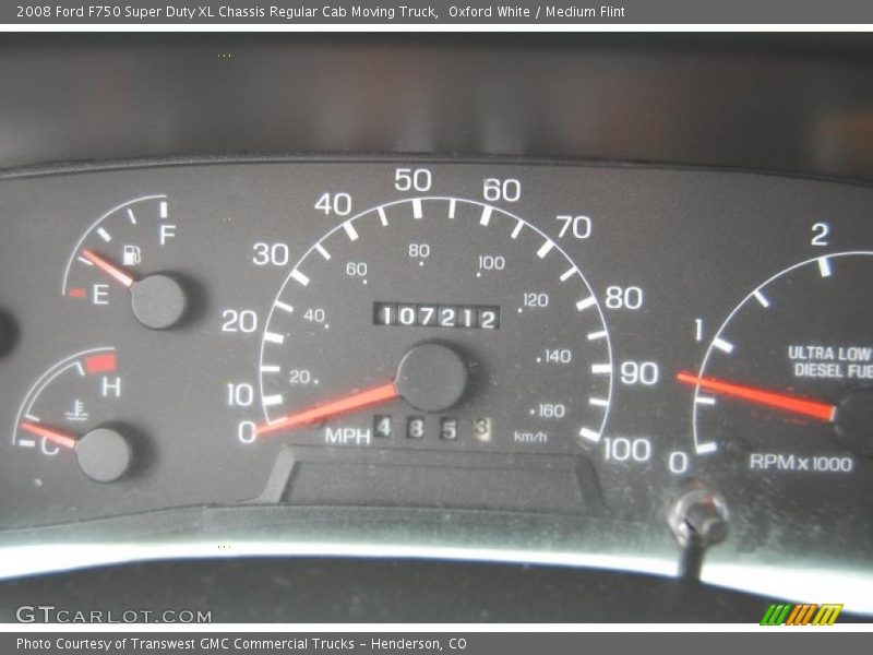 Oxford White / Medium Flint 2008 Ford F750 Super Duty XL Chassis Regular Cab Moving Truck