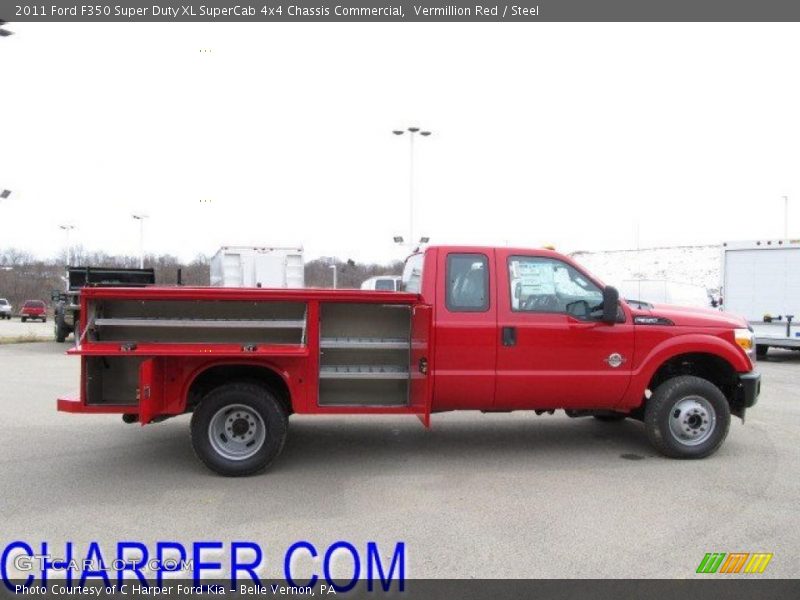 Vermillion Red / Steel 2011 Ford F350 Super Duty XL SuperCab 4x4 Chassis Commercial