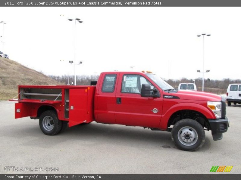  2011 F350 Super Duty XL SuperCab 4x4 Chassis Commercial Vermillion Red