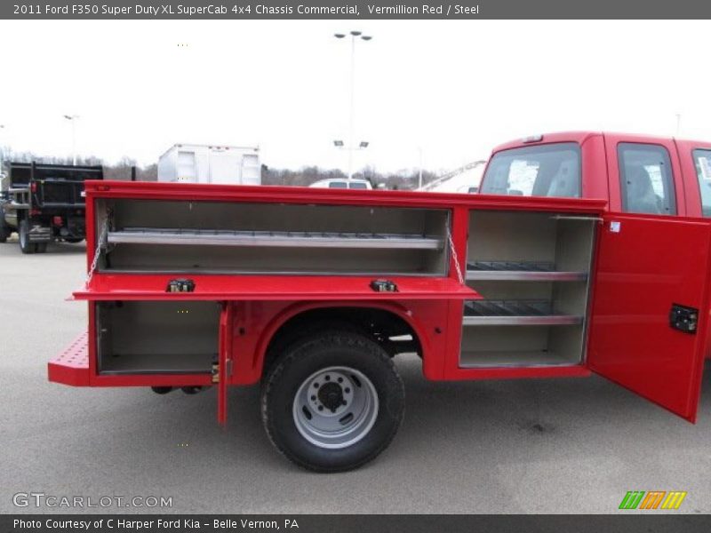 Vermillion Red / Steel 2011 Ford F350 Super Duty XL SuperCab 4x4 Chassis Commercial