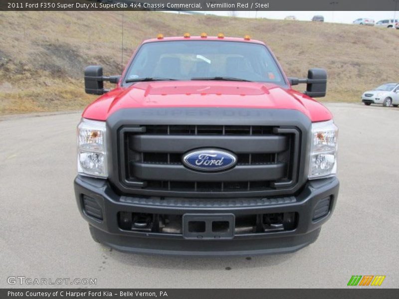 Vermillion Red / Steel 2011 Ford F350 Super Duty XL SuperCab 4x4 Chassis Commercial