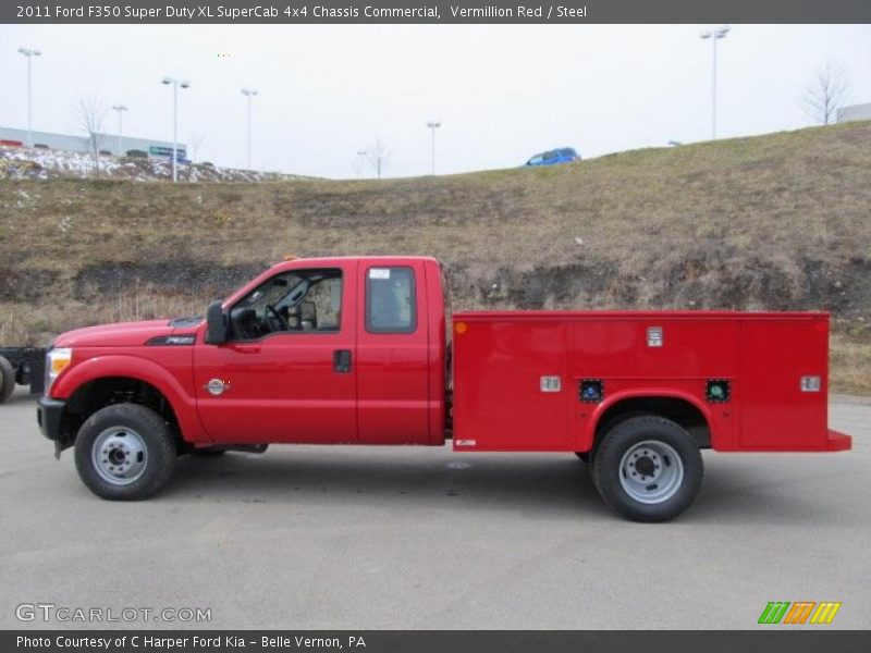 Vermillion Red / Steel 2011 Ford F350 Super Duty XL SuperCab 4x4 Chassis Commercial