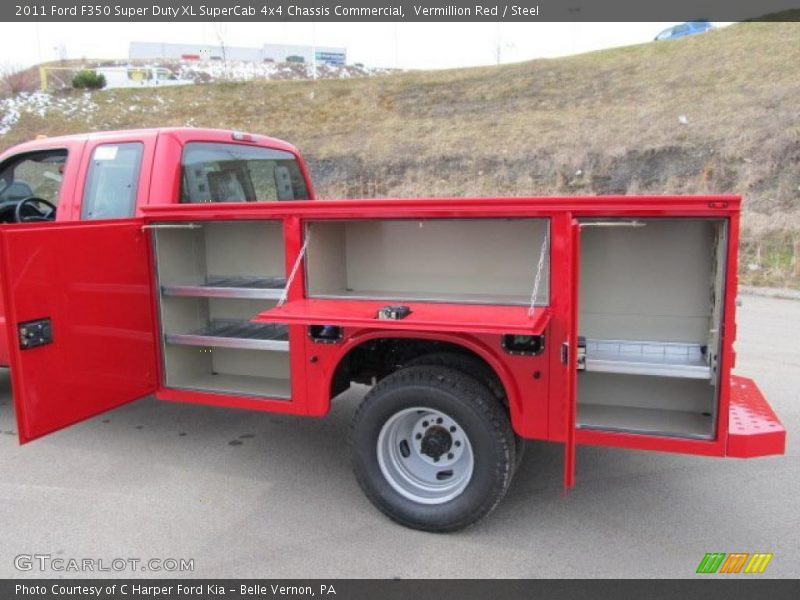 Vermillion Red / Steel 2011 Ford F350 Super Duty XL SuperCab 4x4 Chassis Commercial