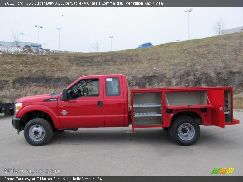 Vermillion Red / Steel 2011 Ford F350 Super Duty XL SuperCab 4x4 Chassis Commercial
