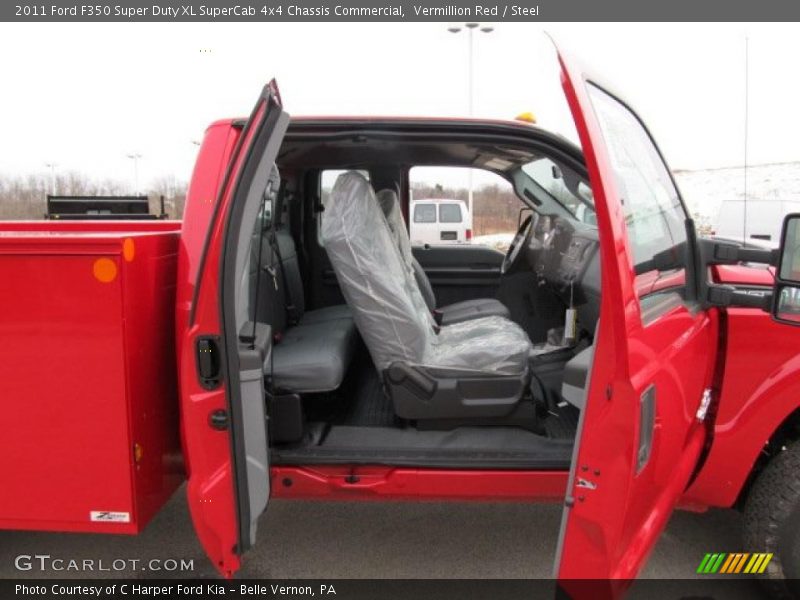 Vermillion Red / Steel 2011 Ford F350 Super Duty XL SuperCab 4x4 Chassis Commercial