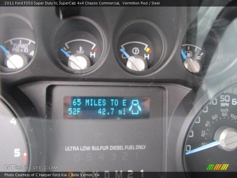 Vermillion Red / Steel 2011 Ford F350 Super Duty XL SuperCab 4x4 Chassis Commercial