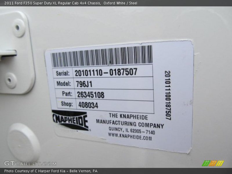 Oxford White / Steel 2011 Ford F350 Super Duty XL Regular Cab 4x4 Chassis