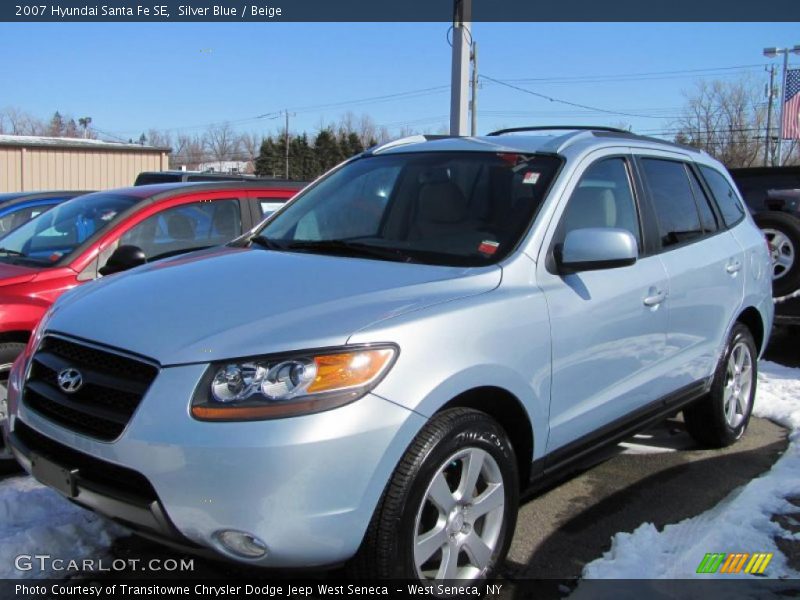Silver Blue / Beige 2007 Hyundai Santa Fe SE
