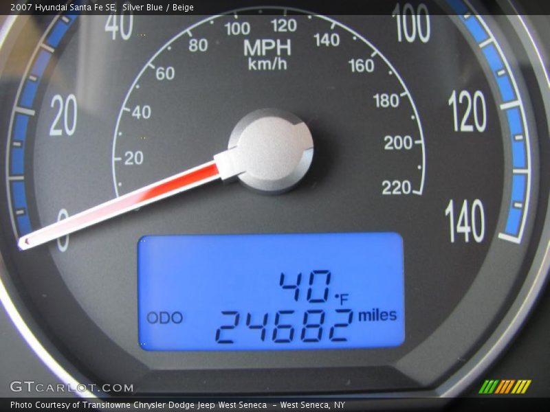 Silver Blue / Beige 2007 Hyundai Santa Fe SE