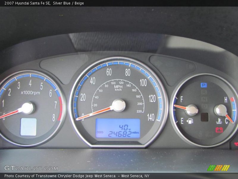Silver Blue / Beige 2007 Hyundai Santa Fe SE