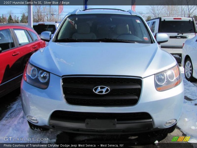 Silver Blue / Beige 2007 Hyundai Santa Fe SE