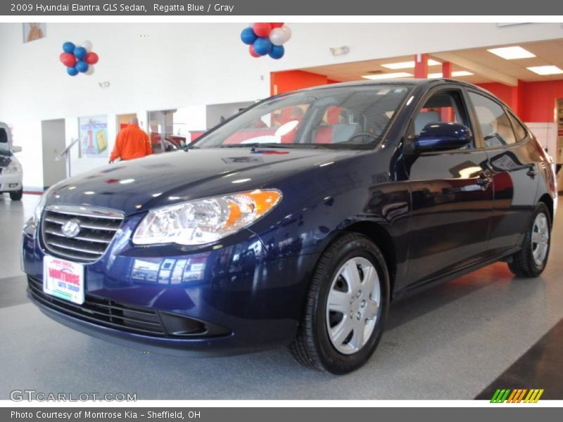 Regatta Blue / Gray 2009 Hyundai Elantra GLS Sedan