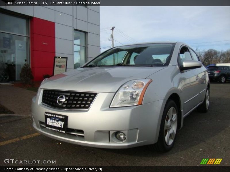 Brilliant Silver / Charcoal/Steel 2008 Nissan Sentra 2.0 S