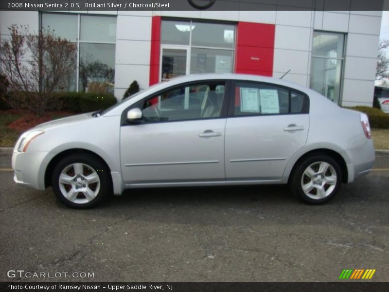 Brilliant Silver / Charcoal/Steel 2008 Nissan Sentra 2.0 S