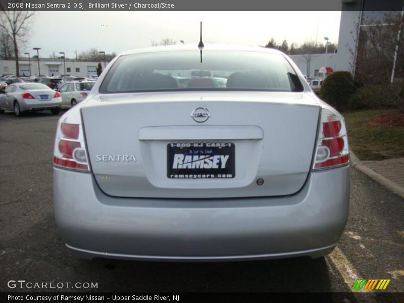 Brilliant Silver / Charcoal/Steel 2008 Nissan Sentra 2.0 S