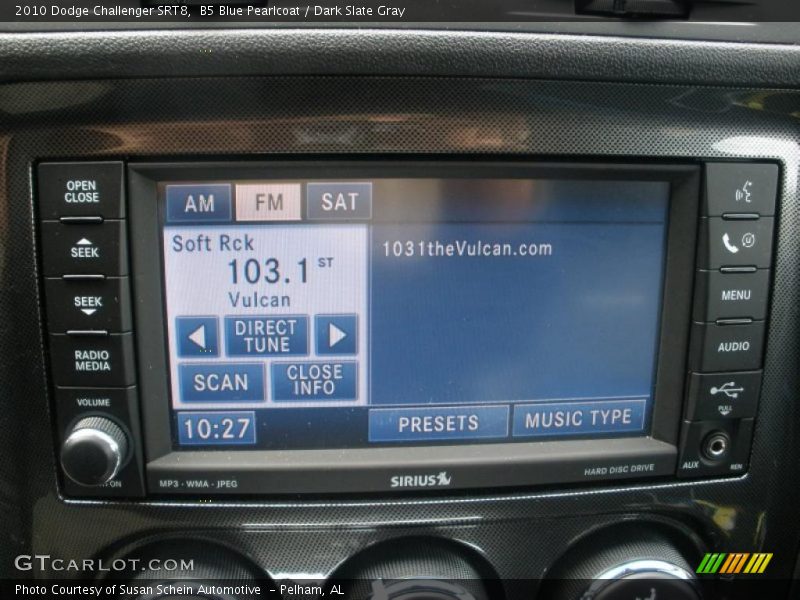 B5 Blue Pearlcoat / Dark Slate Gray 2010 Dodge Challenger SRT8