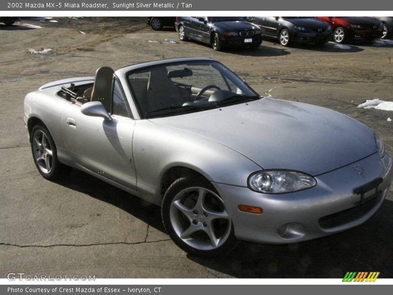 Sunlight Silver Metallic / Tan 2002 Mazda MX-5 Miata Roadster