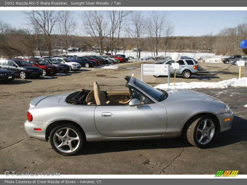 Sunlight Silver Metallic / Tan 2002 Mazda MX-5 Miata Roadster