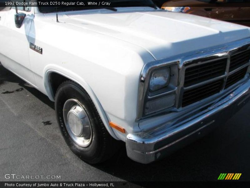 White / Gray 1993 Dodge Ram Truck D250 Regular Cab