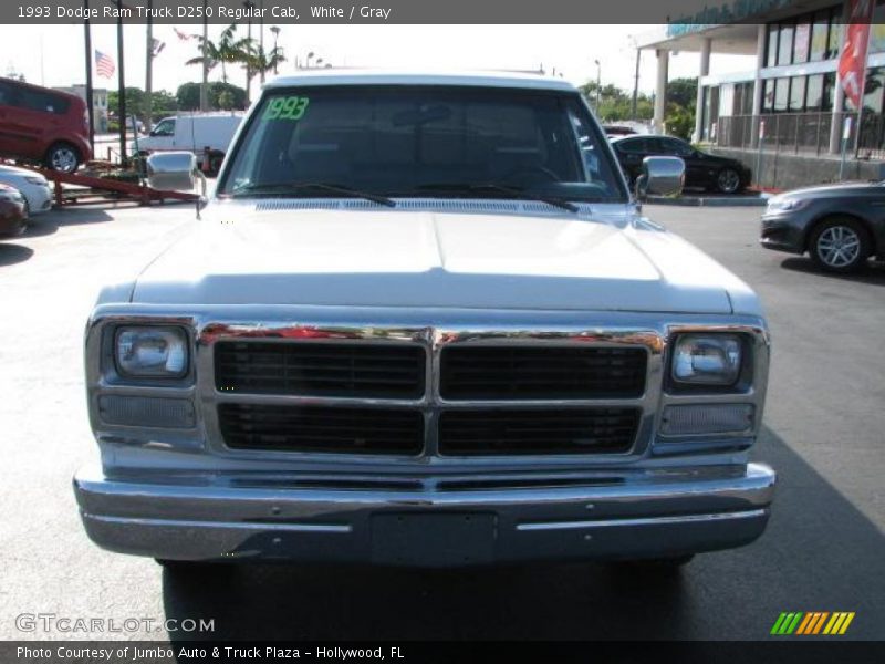 White / Gray 1993 Dodge Ram Truck D250 Regular Cab