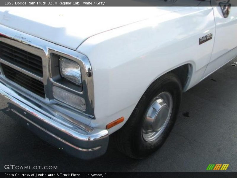 White / Gray 1993 Dodge Ram Truck D250 Regular Cab