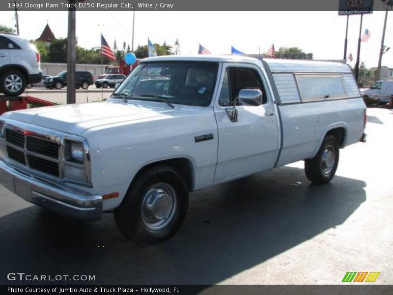 White / Gray 1993 Dodge Ram Truck D250 Regular Cab