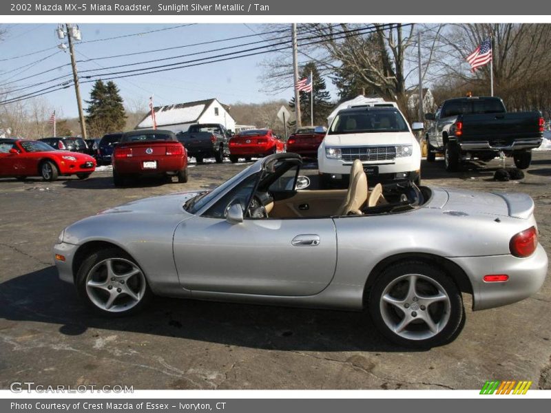 Sunlight Silver Metallic / Tan 2002 Mazda MX-5 Miata Roadster