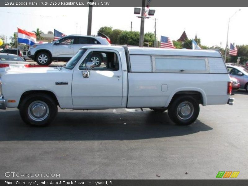 White / Gray 1993 Dodge Ram Truck D250 Regular Cab