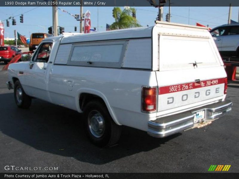 White / Gray 1993 Dodge Ram Truck D250 Regular Cab