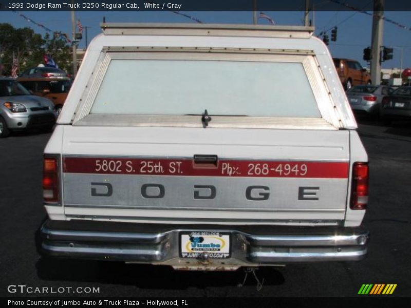 White / Gray 1993 Dodge Ram Truck D250 Regular Cab