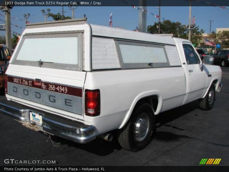 White / Gray 1993 Dodge Ram Truck D250 Regular Cab