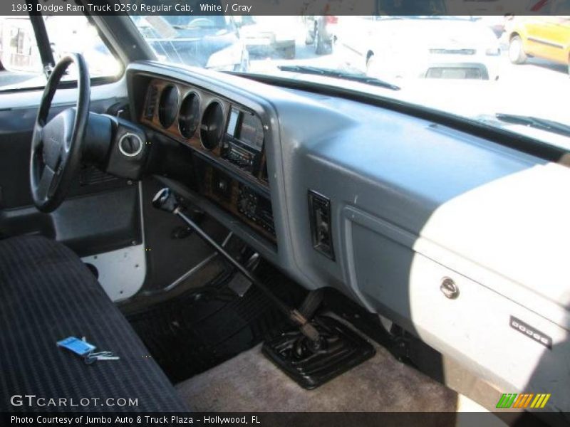 White / Gray 1993 Dodge Ram Truck D250 Regular Cab