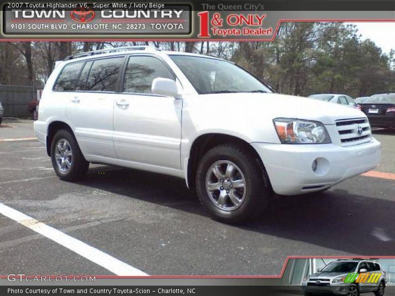 Super White / Ivory Beige 2007 Toyota Highlander V6