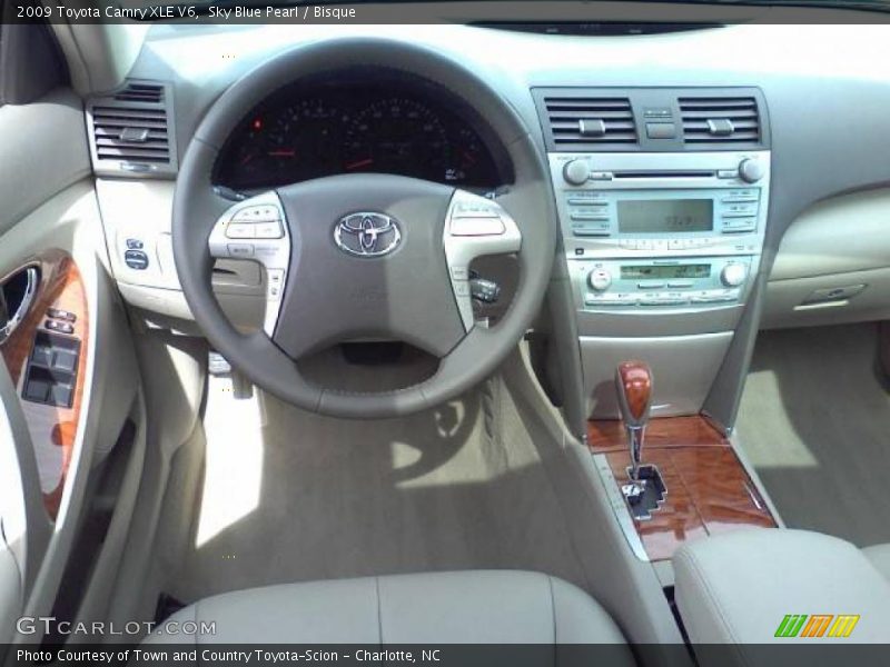 Sky Blue Pearl / Bisque 2009 Toyota Camry XLE V6
